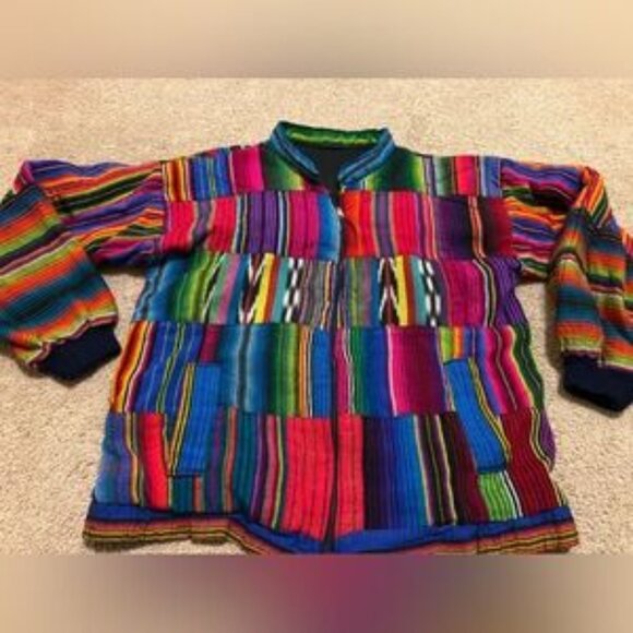 Jackets & Blazers - Vintage Hippie Festival Coat of Many Colors Jacket